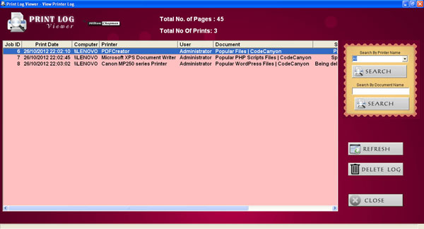 Printer Log Viewer - 1